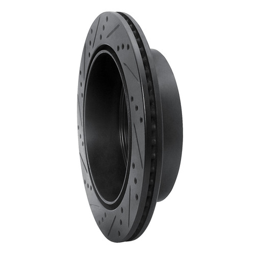 R1 03-03 Dodge Durango Rear Right Drilled & Slotted Black Brake Rotor