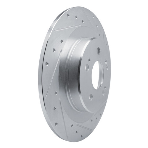 R1 2021-2025 Acura TLX Rear Right Drilled & Slotted Silver Brake Rotor