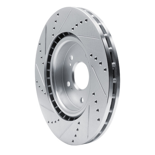 R1 2019-2025 Acura RDX Front Right Drilled & Slotted Silver Brake Rotor