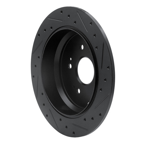 R1 2005-2018 Acura RDX Rear Left Drilled & Slotted Black Brake Rotor