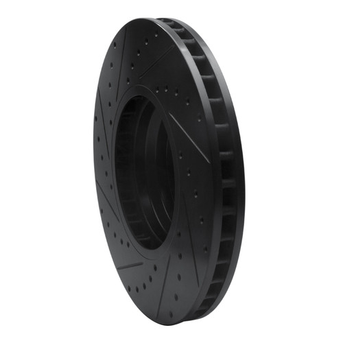 R1 2007-2008 BMW ALPINA B7 Front Right Drilled & Slotted Black Brake Rotor