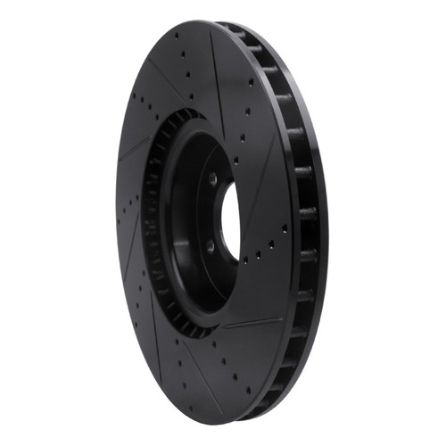 R1 2010-2017 Land Rover Range Rover Front Left Drilled & Slotted Black Brake Rotor