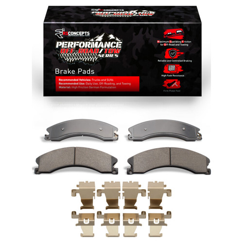 R1 2009-2024 Chevrolet Express 4500 Front/Rear Performance Off-Road/Tow Brake Pads & Hardware Kit