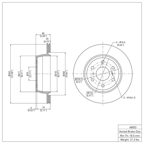 R1 2007-2020 Cadillac Escalade Rear Brake Rotor