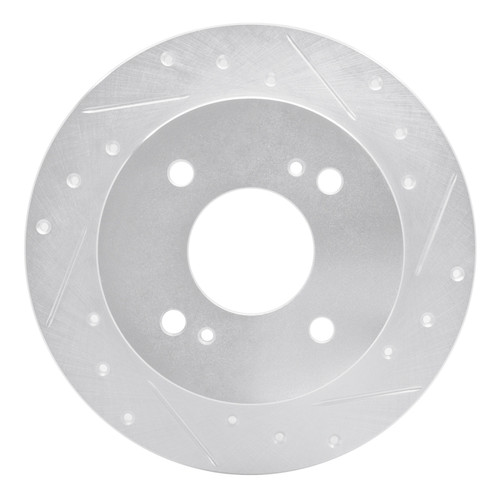 R1 1979-1981 Nissan Maxima Rear Right Drilled & Slotted Silver Brake Rotor