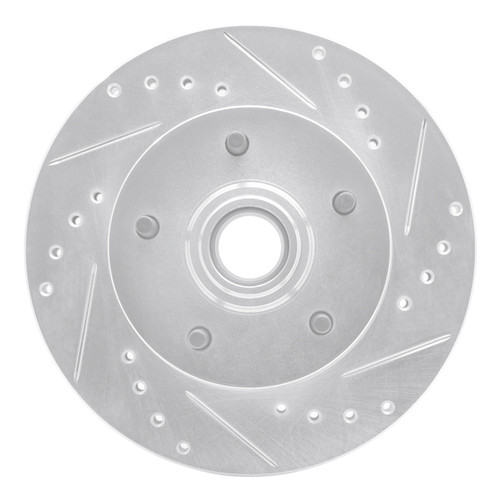 R1 1967-1974 Buick GS 400 Front Right Drilled & Slotted Silver Brake Rotor