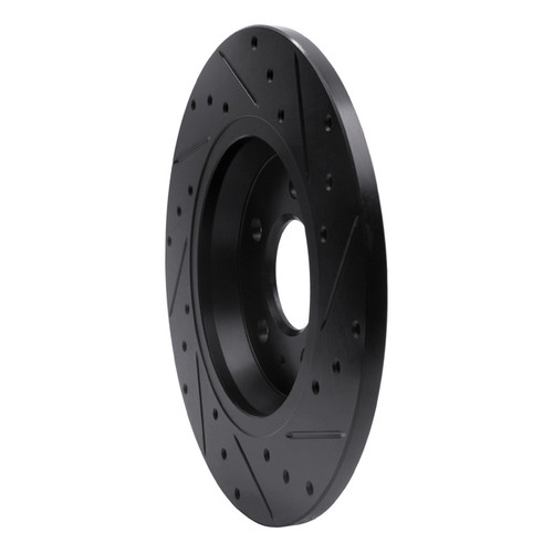 R1 2008-2025 Audi A4 (Mexico) Rear Left Drilled & Slotted Black Brake Rotor