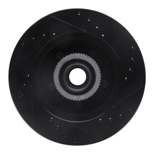R1 1992-2002 Chevrolet C1500 Suburban Front Left Drilled & Slotted Black Brake Rotor