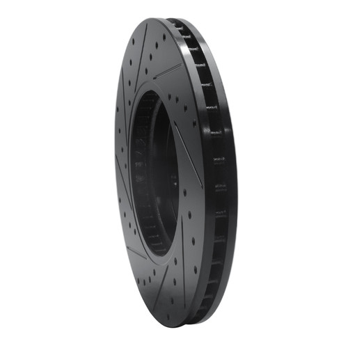 R1 2008-2014 Cadillac CTS Front Right Drilled & Slotted Black Brake Rotor