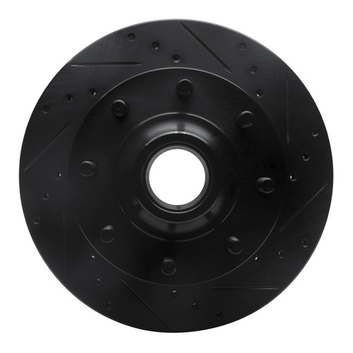 R1 1994-1999 Dodge Ram 2500 Front Right Drilled & Slotted Black Brake Rotor