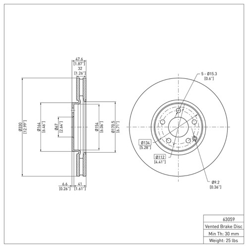 R1 2004-2009 Mercedes-Benz E350 Front Brake Rotor