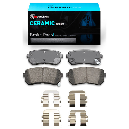 R1 06-19 Dodge Attitude (Mexico) Rear Ceramic Brake Pads & Hardware Kit