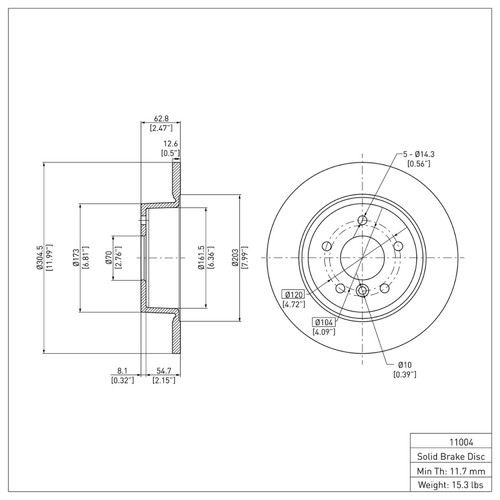 R1 1994-2004 Land Rover Discovery Rear Brake Rotor