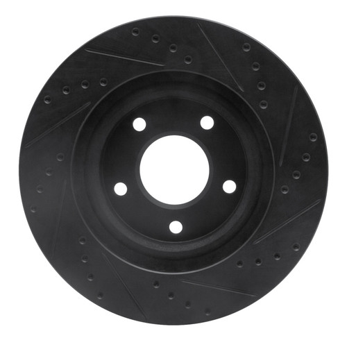 R1 07-25 Chrysler 200 Front Left Drilled & Slotted Black Brake Rotor