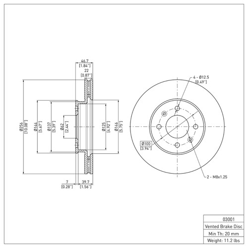 R1 2006-2012 Dodge Attitude (Mexico) Front Brake Rotor