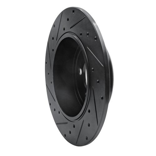 R1 05-23 Chrysler 300 Rear Right Drilled & Slotted Black Brake Rotor ECB-39016R