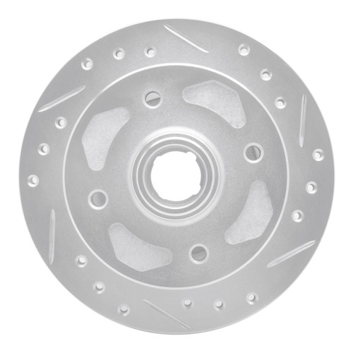 R1 1979-1983 Mazda RX-7 Front Right Drilled & Slotted Silver Brake Rotor