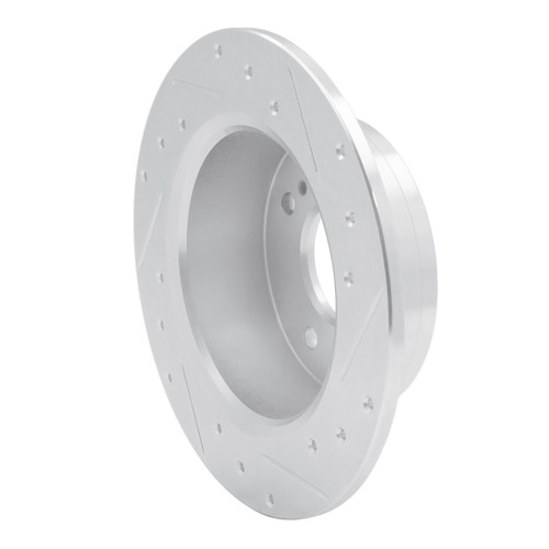 R1 1979-1981 Nissan Maxima Rear Left Drilled & Slotted Silver Brake Rotor