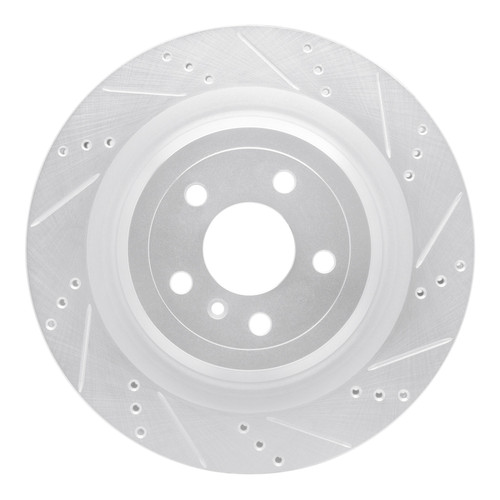 R1 2013-2019 Mercedes-Benz GLE400 Rear Right Drilled & Slotted Silver Brake Rotor
