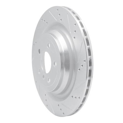 R1 2013-2019 Mercedes-Benz GLE400 Rear Right Drilled & Slotted Silver Brake Rotor