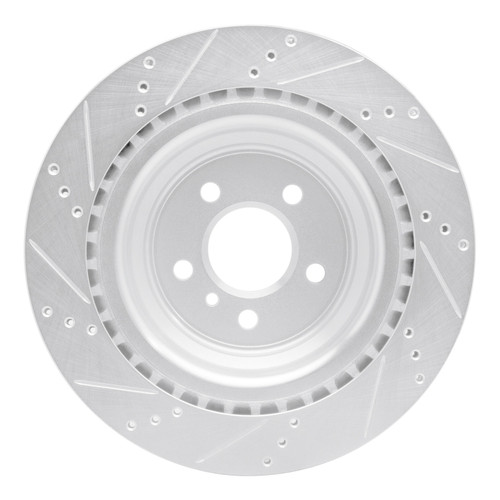R1 2013-2019 Mercedes-Benz GLE400 Rear Right Drilled & Slotted Silver Brake Rotor