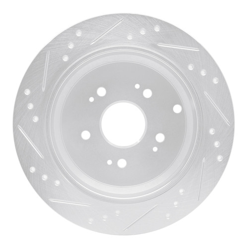 R1 2005-2018 Acura RDX Rear Right Drilled & Slotted Silver Brake Rotor