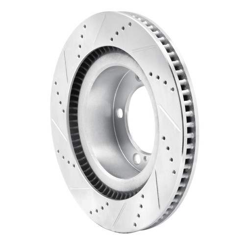 R1 2007-2022 Lexus LX570 Front Right Drilled & Slotted Silver Brake Rotor