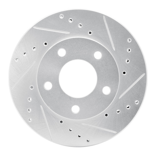 R1 1975-1980 Ford Granada Right Rear Drilled & Slotted Silver Brake Rotor