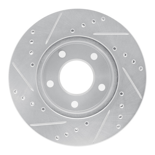 R1 1975-1980 Ford Granada Right Rear Drilled & Slotted Silver Brake Rotor