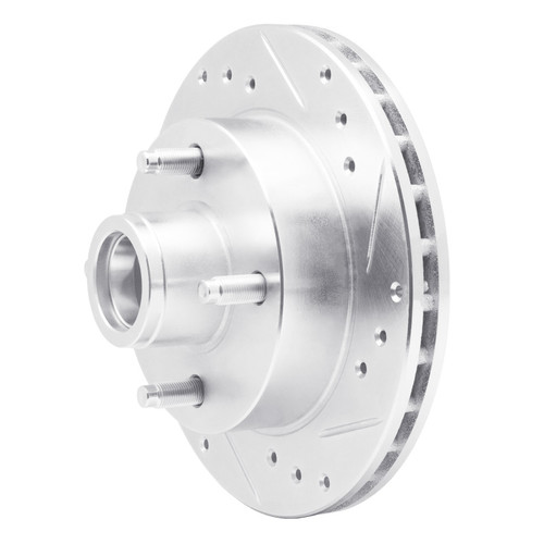 R1 1974-1980 Ford Pinto Front Right Drilled & Slotted Silver Brake Rotor