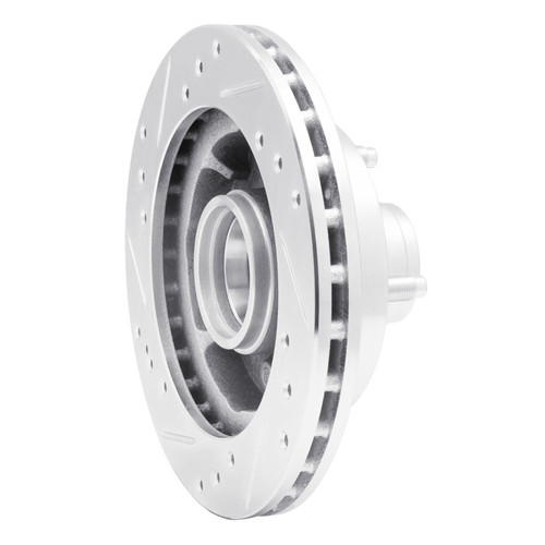 R1 1974-1980 Ford Pinto Front Right Drilled & Slotted Silver Brake Rotor