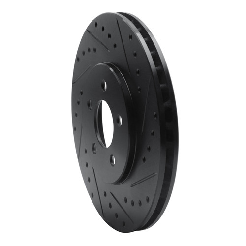 R1 95-06 Chrysler CIRRUS Front Right Drilled & Slotted Black Brake Rotor