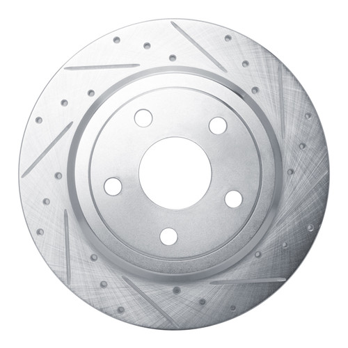 R1 2011-2022 Dodge Durango Rear Right Drilled & Slotted Silver Brake Rotor