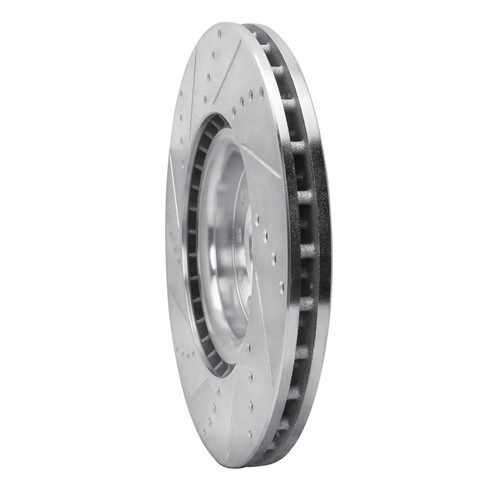 R1 2017-2025 Alfa Romeo Giulia Front Right Drilled & Slotted Silver Brake Rotor