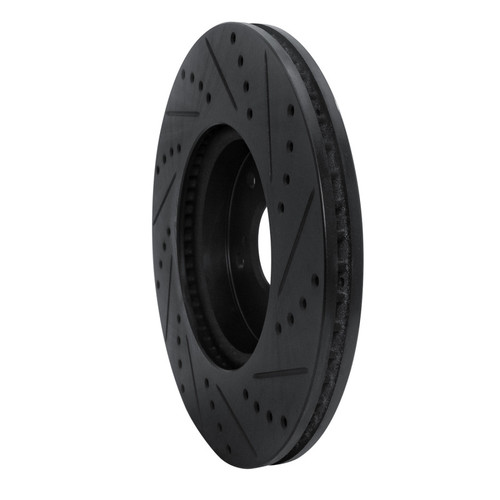 R1 2013-2025 Acura Integra Front Left Drilled & Slotted Black Brake Rotor