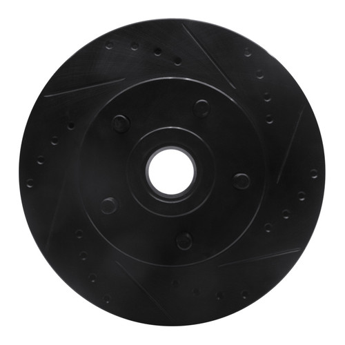 R1 73-89 Chrysler CORDOBA Front Right Drilled & Slotted Black Brake Rotor
