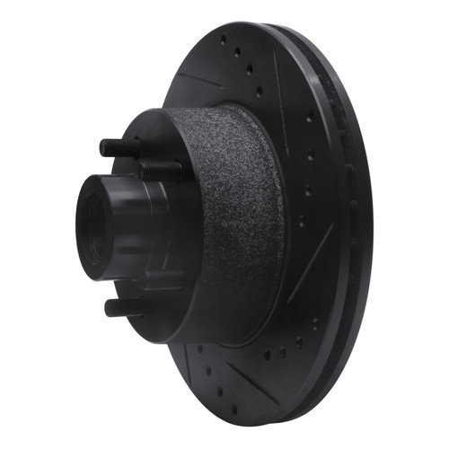 R1 73-89 Chrysler CORDOBA Front Right Drilled & Slotted Black Brake Rotor