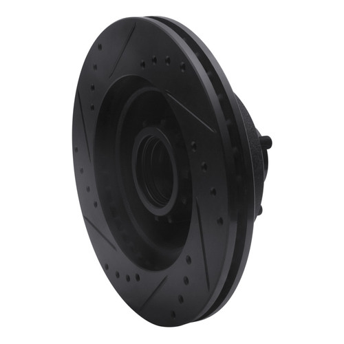 R1 73-89 Chrysler CORDOBA Front Right Drilled & Slotted Black Brake Rotor