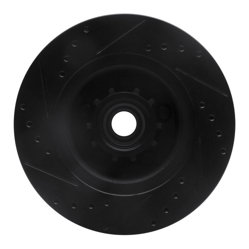 R1 73-89 Chrysler CORDOBA Front Right Drilled & Slotted Black Brake Rotor
