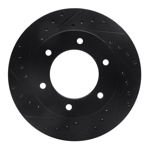 R1 01-04 Honda Passport Front Left Drilled & Slotted Black Brake Rotor