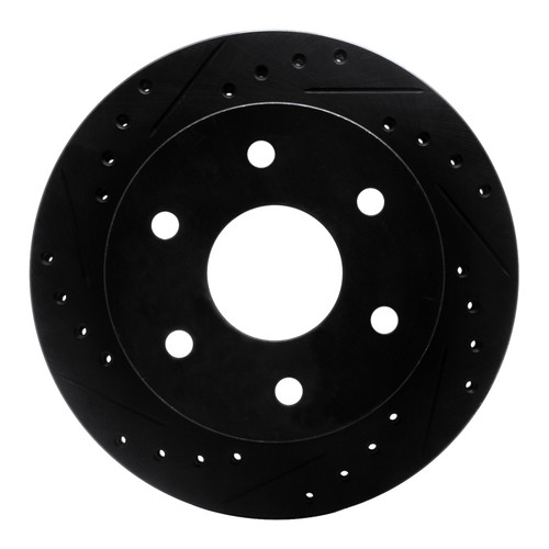 R1 1988-2000 Cadillac Escalade Front Left Drilled & Slotted Black Brake Rotor