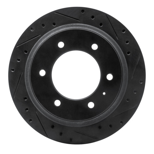 R1 92-04 Acura SLX Rear Right Drilled & Slotted Black Brake Rotor