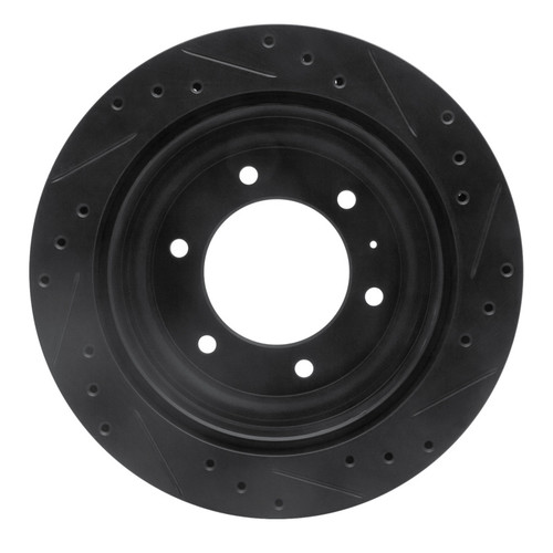 R1 92-04 Acura SLX Rear Left Drilled & Slotted Black Brake Rotor