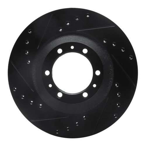 R1 92-02 Acura SLX Front Left Drilled & Slotted Black Brake Rotor