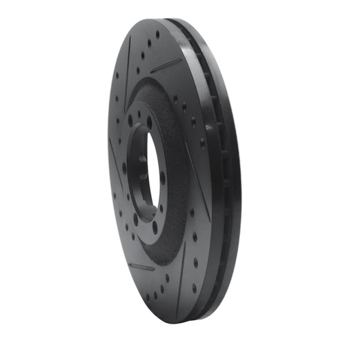 R1 92-02 Acura SLX Front Left Drilled & Slotted Black Brake Rotor