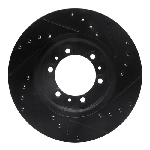 R1 92-02 Acura SLX Front Left Drilled & Slotted Black Brake Rotor