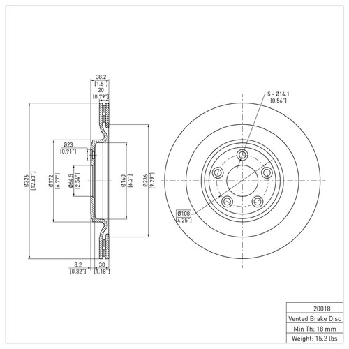 R1 2006-2015 Jaguar XKR Rear Brake Rotor