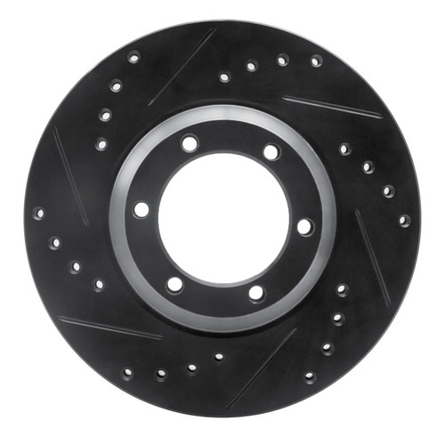 R1 84-87 Isuzu Pickup Front Left Drilled & Slotted Black Brake Rotor