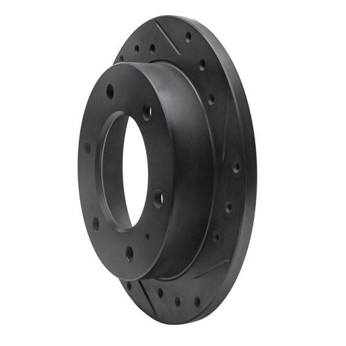 R1 88-95 Isuzu AMIGO Rear Right Drilled & Slotted Black Brake Rotor