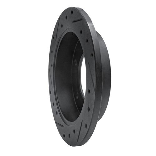 R1 88-95 Isuzu AMIGO Rear Right Drilled & Slotted Black Brake Rotor